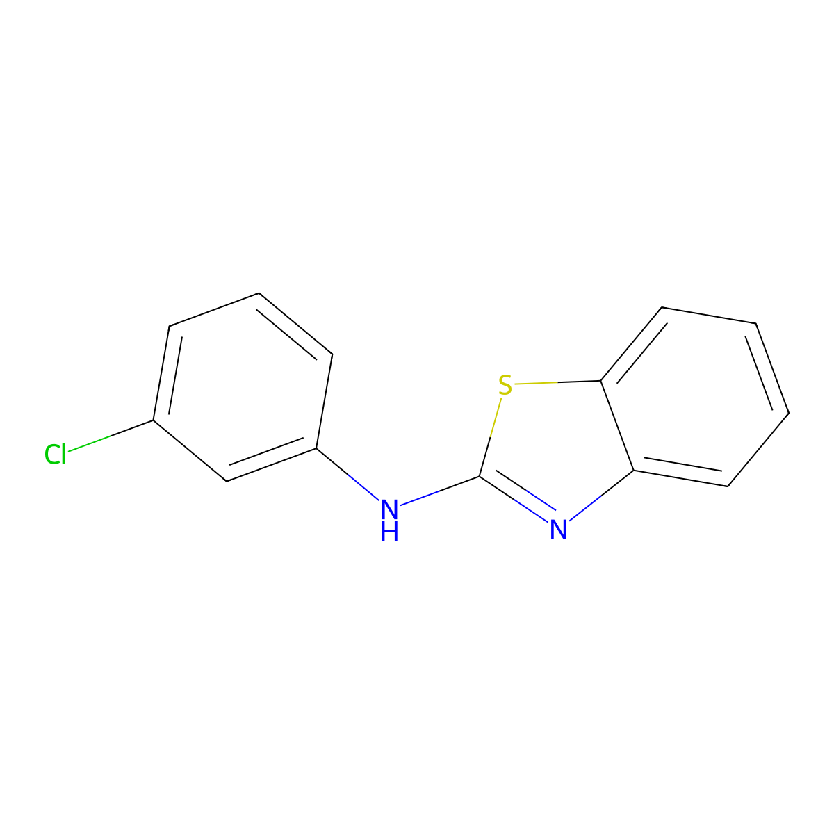 N-(3-chlorophenyl)-1,3-benzothiazol-2-amine molecular structure, CAS 216984-82-6