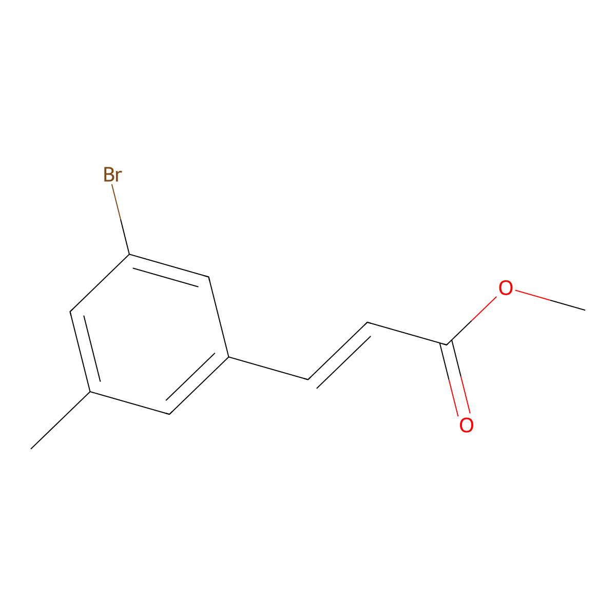 methyl (2E)-3-(3-bromo-5-methylphenyl)prop-2-enoate molecular structure, CAS 2169848-93-3