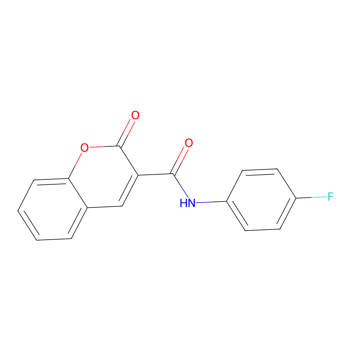 N-(4-fluorophenyl)-2-oxo-2H-chromene-3-carboxamide molecular structure, CAS 216985-29-4