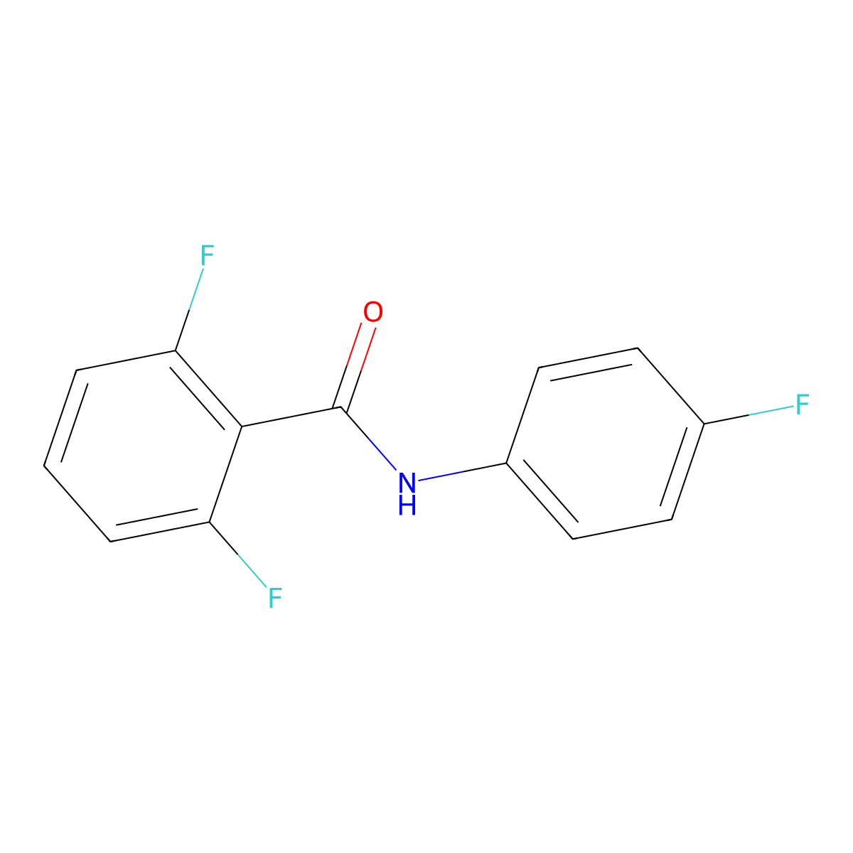 2,6-difluoro-N-(4-fluorophenyl)benzamide molecular structure, CAS 216985-36-3