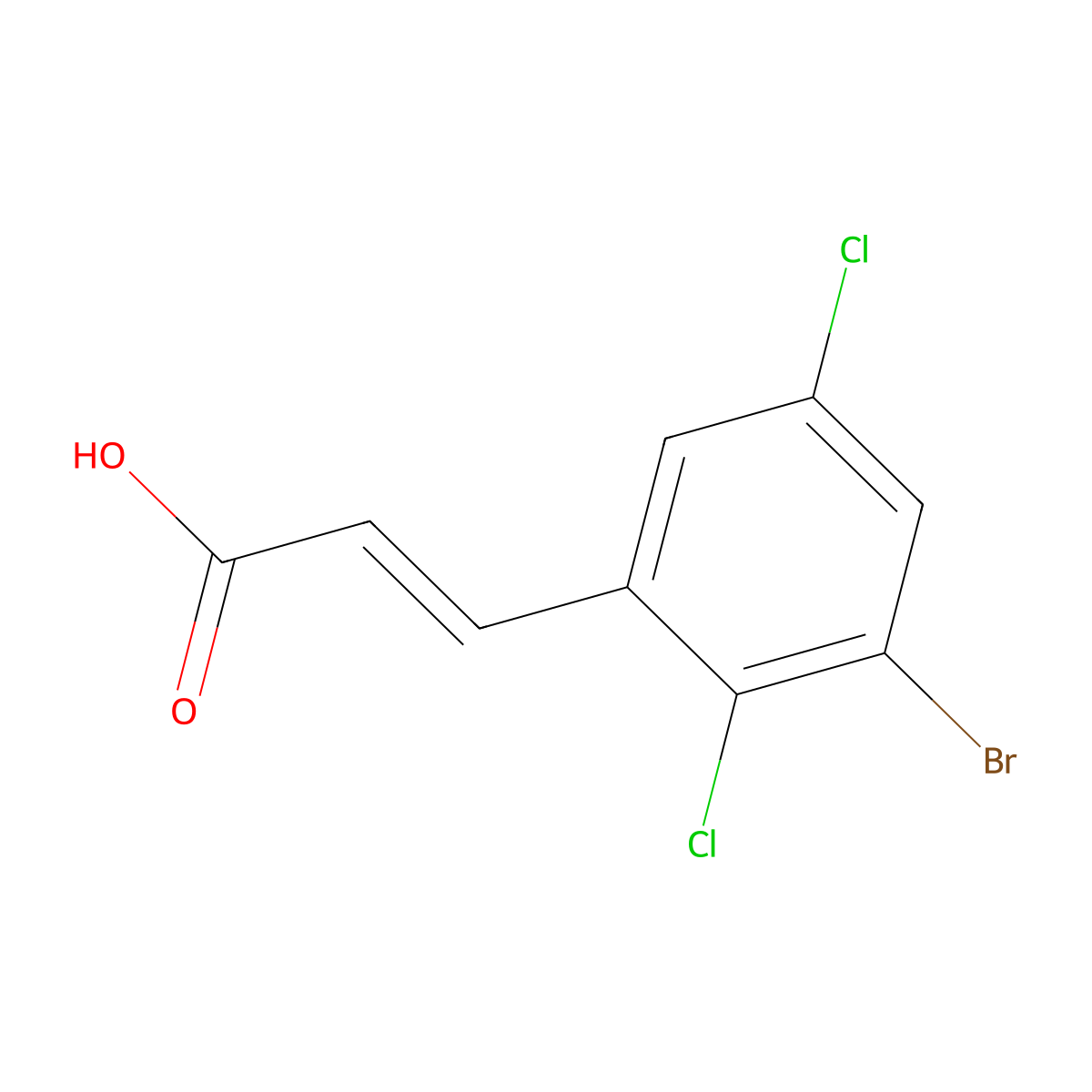 (E)-3-(3-bromo-2,5-dichlorophenyl)acrylic acid molecular structure, CAS 2169861-42-9