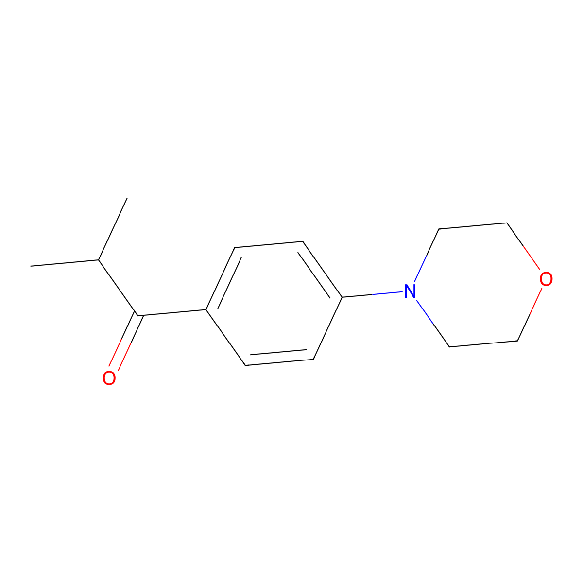 2-Methyl-1-[4-(4-morpholinyl)phenyl]-1-propanone molecular structure, CAS 216989-48-9