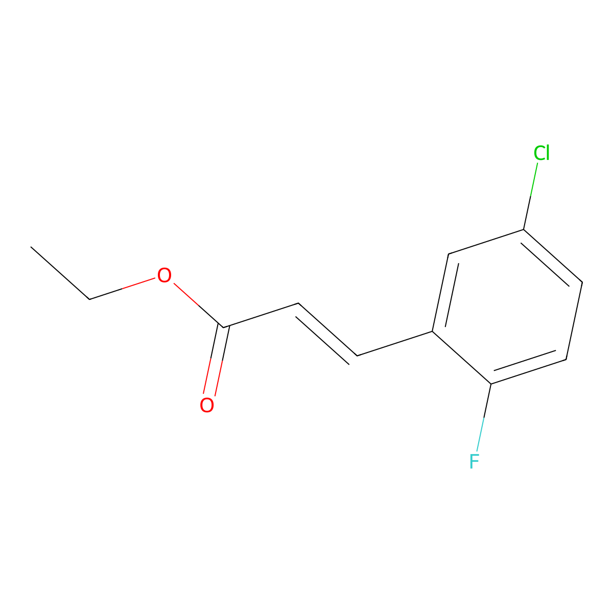 ethyl (2E)-3-(5-chloro-2-fluorophenyl)prop-2-enoate molecular structure, CAS 2169890-35-9