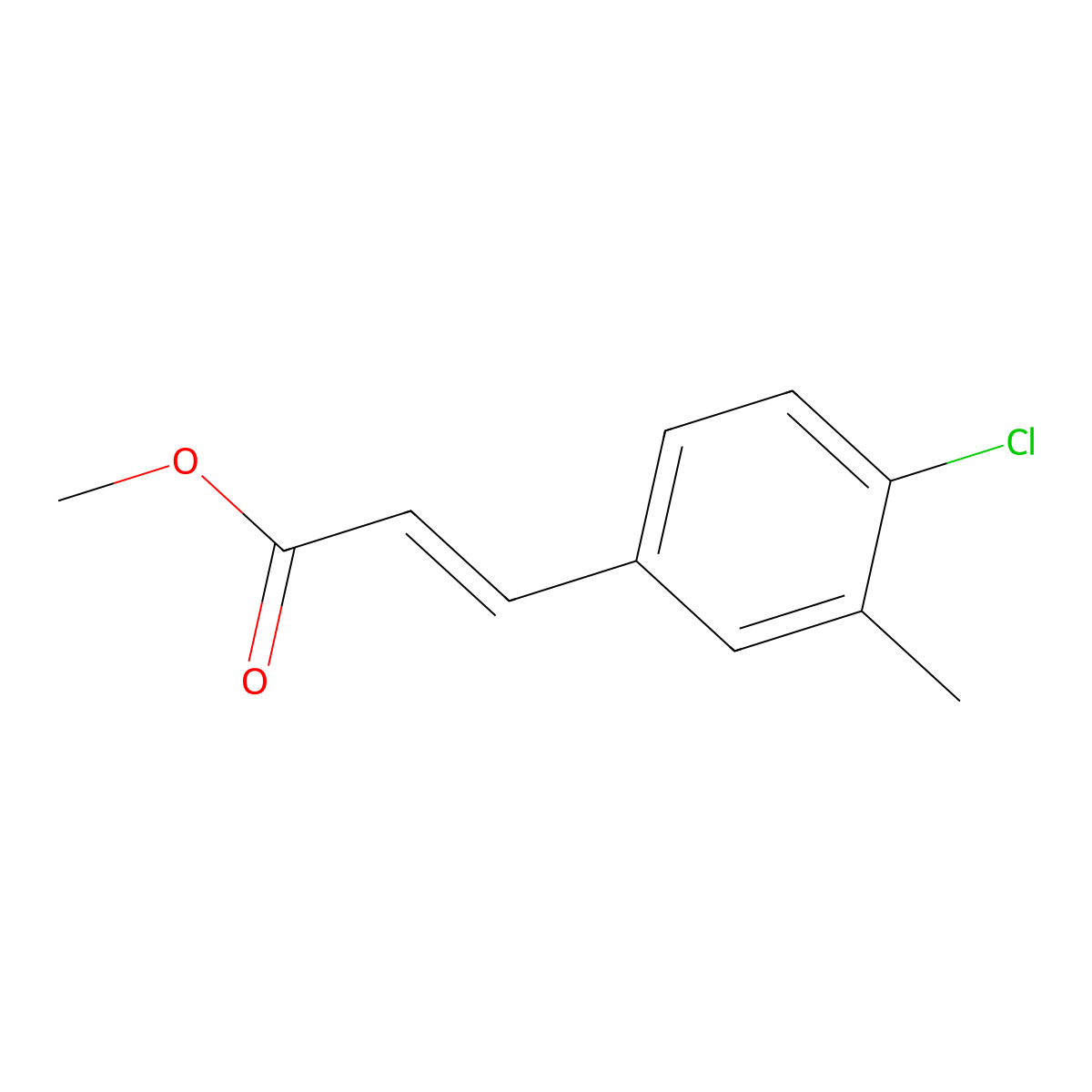 methyl (2E)-3-(4-chloro-3-methylphenyl)prop-2-enoate molecular structure, CAS 2169891-19-2