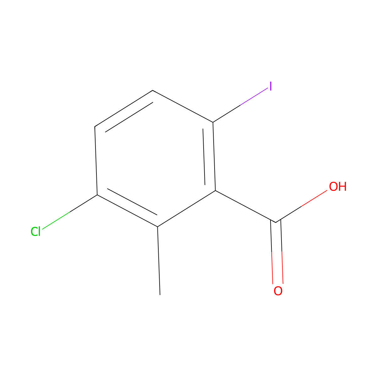3-chloro-6-iodo-2-methylBenzoic acid molecular structure, CAS 2169899-47-0
