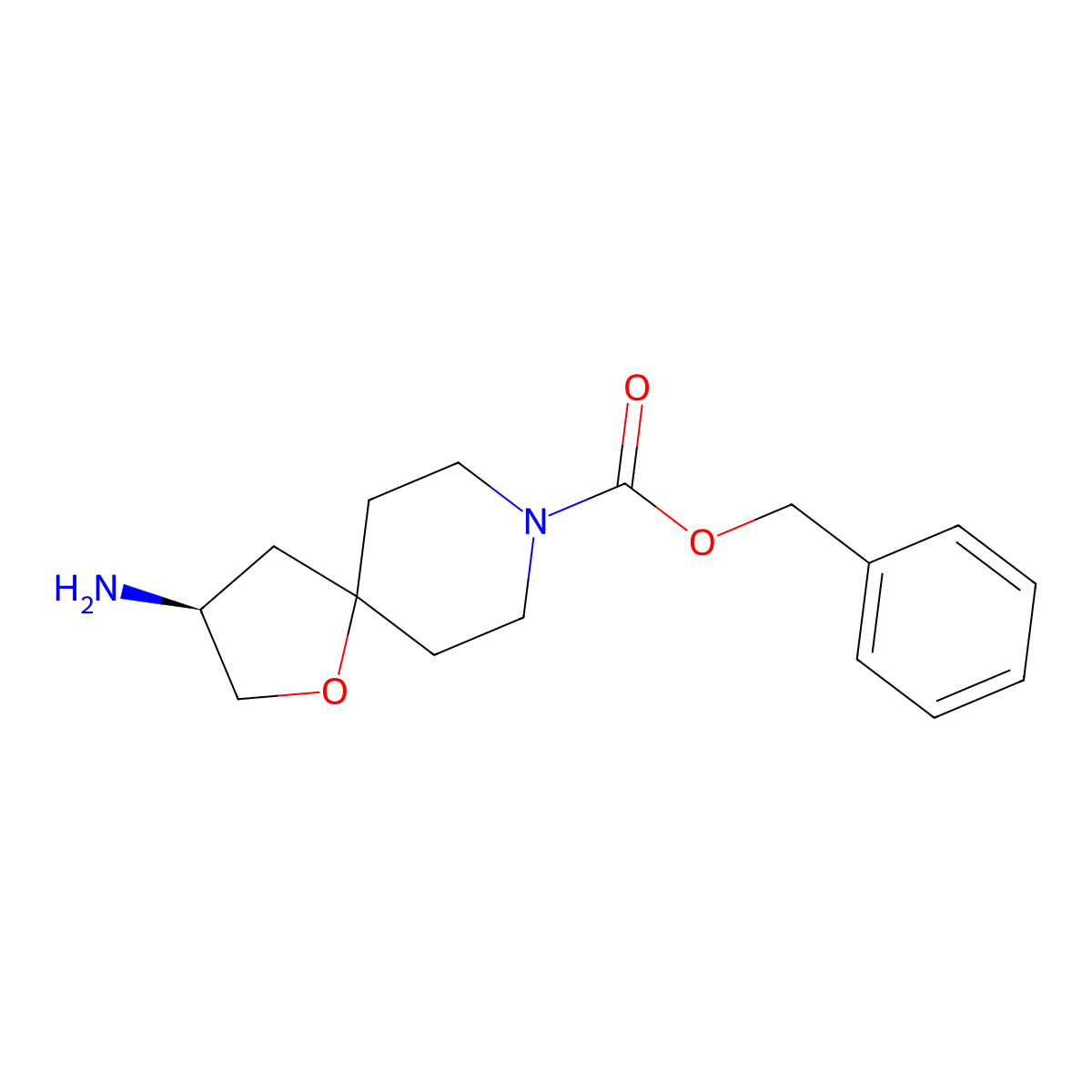 Benzyl (S)-3-amino-1-oxa-8-azaspiro[4.5]decane-8-carboxylate molecular structure, CAS 2169906-22-1