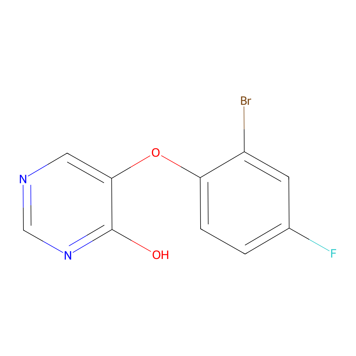 5-(2-Bromo-4-fluorophenoxy)pyrimidin-4-ol molecular structure, CAS 2169919-46-2
