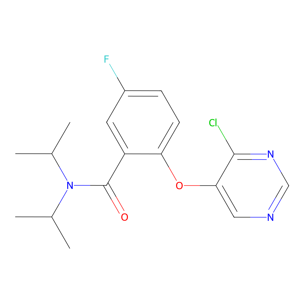 2-((4-Chloropyrimidin-5-yl)oxy)-5-fluoro-N,N-diisopropylbenzamide molecular structure, CAS 2169919-97-3