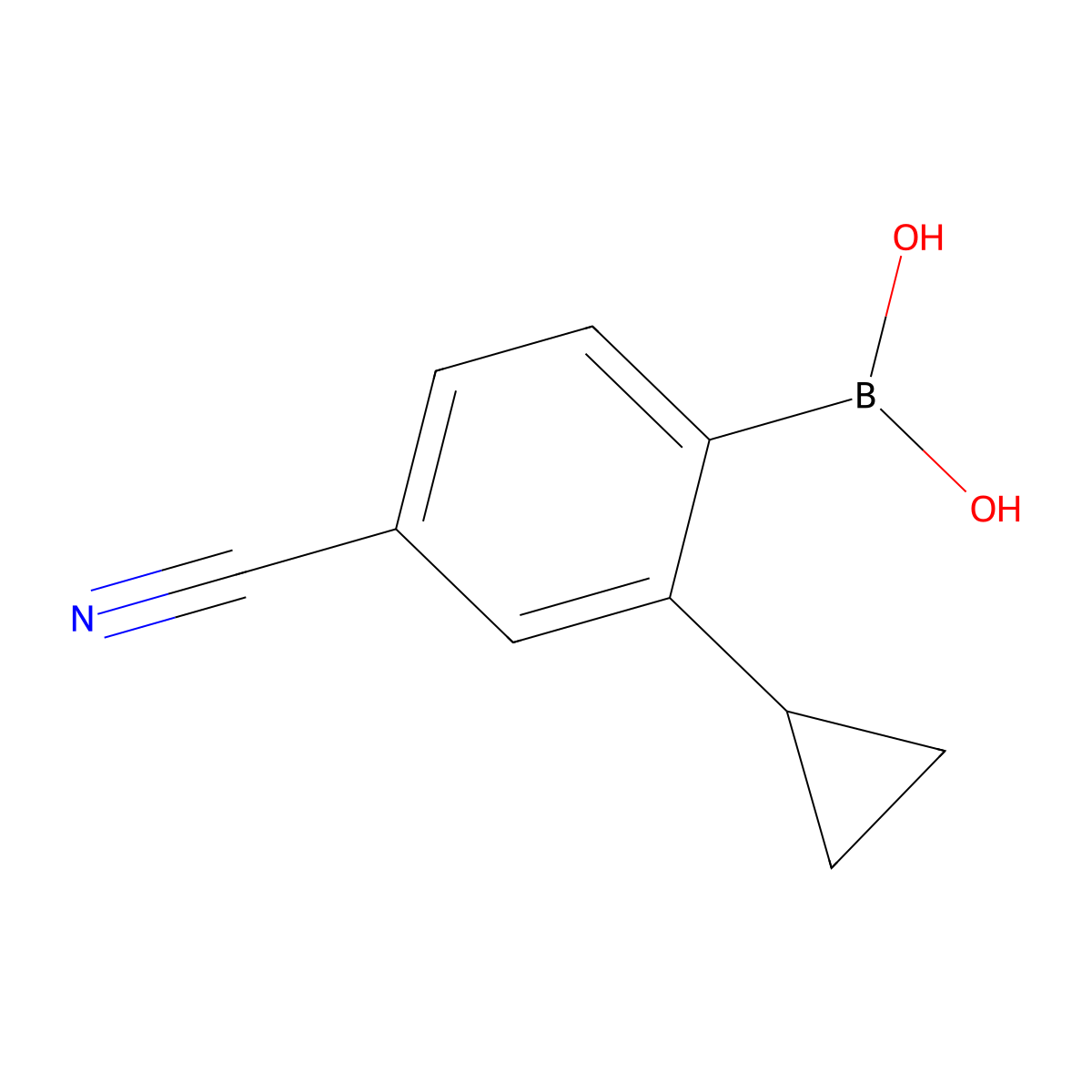 (4-Cyano-2-cyclopropylphenyl)boronic acid molecular structure, CAS 2169923-15-1