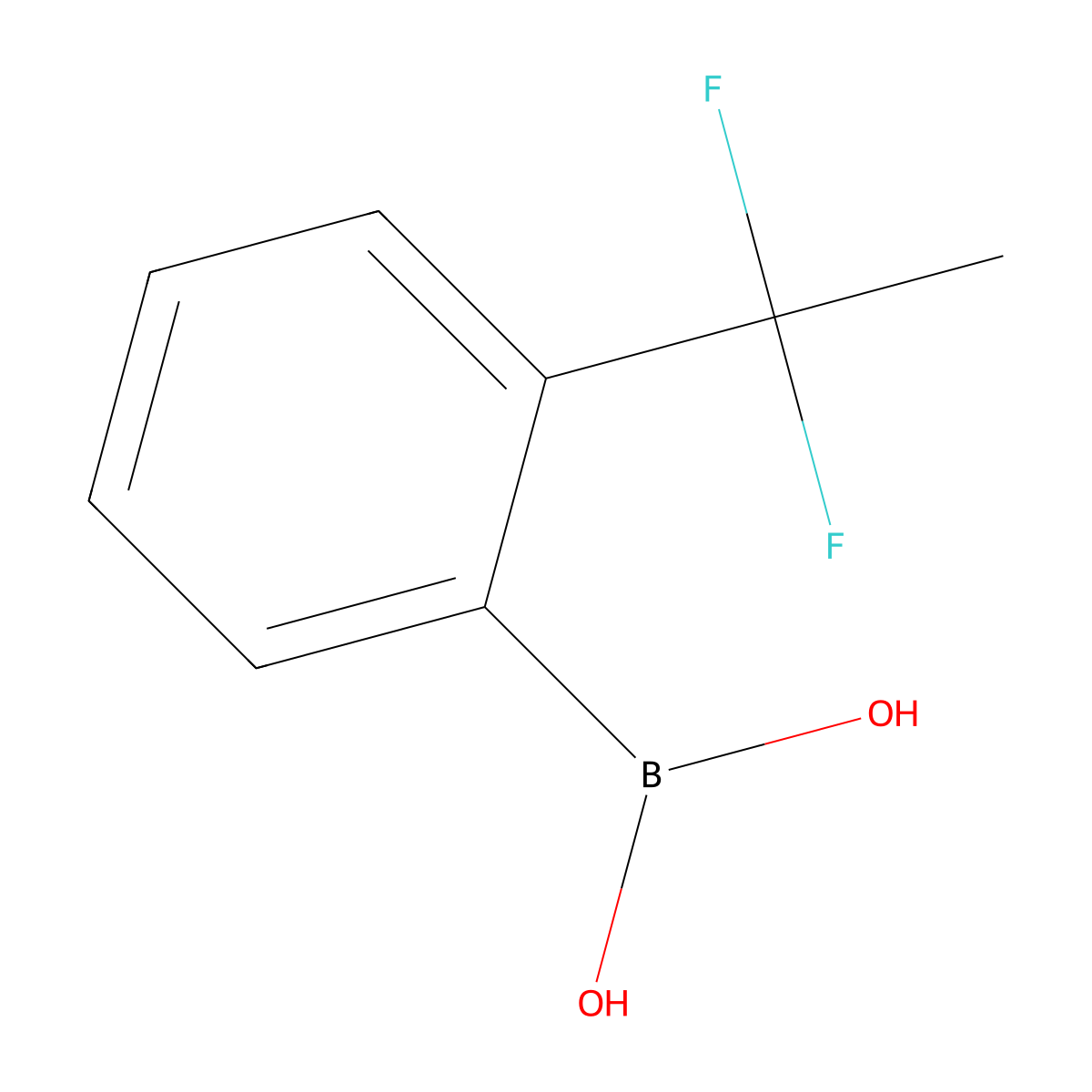 [2-(1,1-Difluoroethyl)phenyl]boronic acid molecular structure, CAS 2169923-24-2