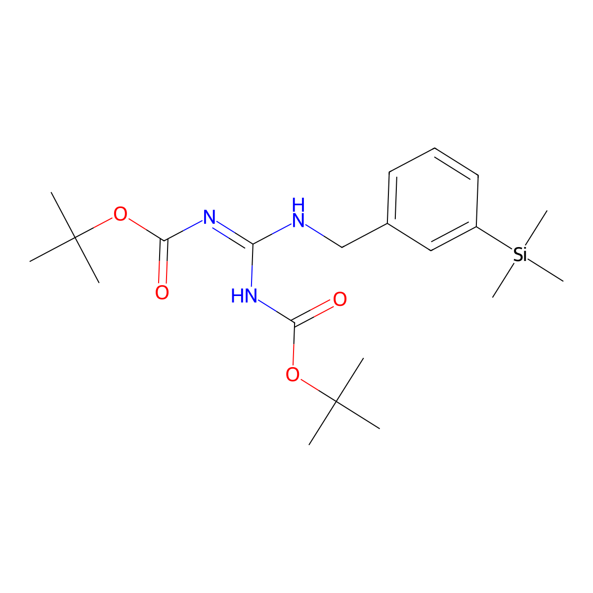 1,2-DI-Boc-3-[3-(trimethylsilyl)benzyl]guanidine molecular structure, CAS 2169923-52-6