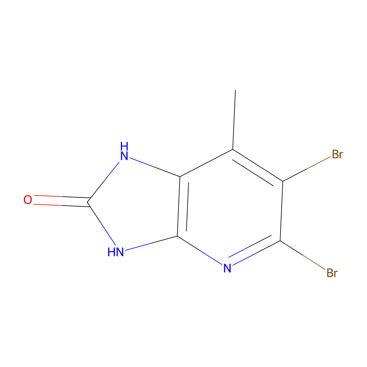 5,6-dibromo-7-methyl-1H,2H,3H-imidazo[4,5-b]pyridin-2-one molecular structure, CAS 2169997-51-5