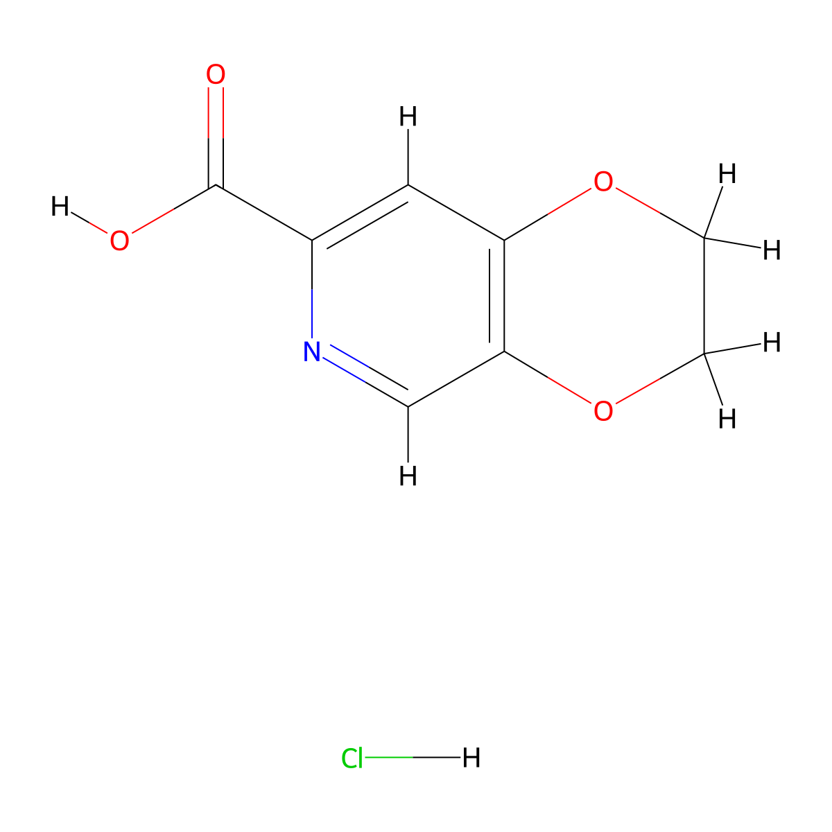 2,3-Dihydro[1,4]dioxino[2,3-c]pyridine-7-carboxylic acid hydrochloride molecular structure, CAS 2169997-52-6