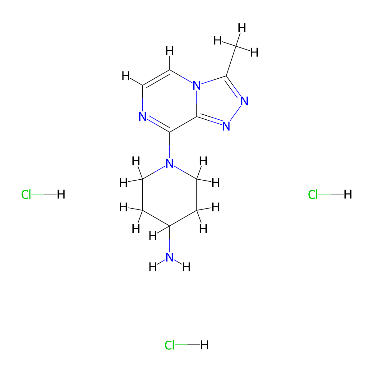 1-(3-Methyl-[1,2,4]triazolo[4,3-a]pyrazin-8-yl)piperidin-4-amine trihydrochloride molecular structure, CAS 2169997-57-1