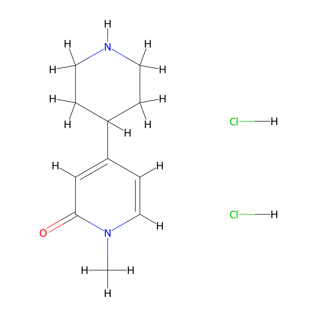 1-Methyl-4-(4-piperidinyl)-2(1H)-pyridinone dihydrochloride molecular structure, CAS 2169998-43-8