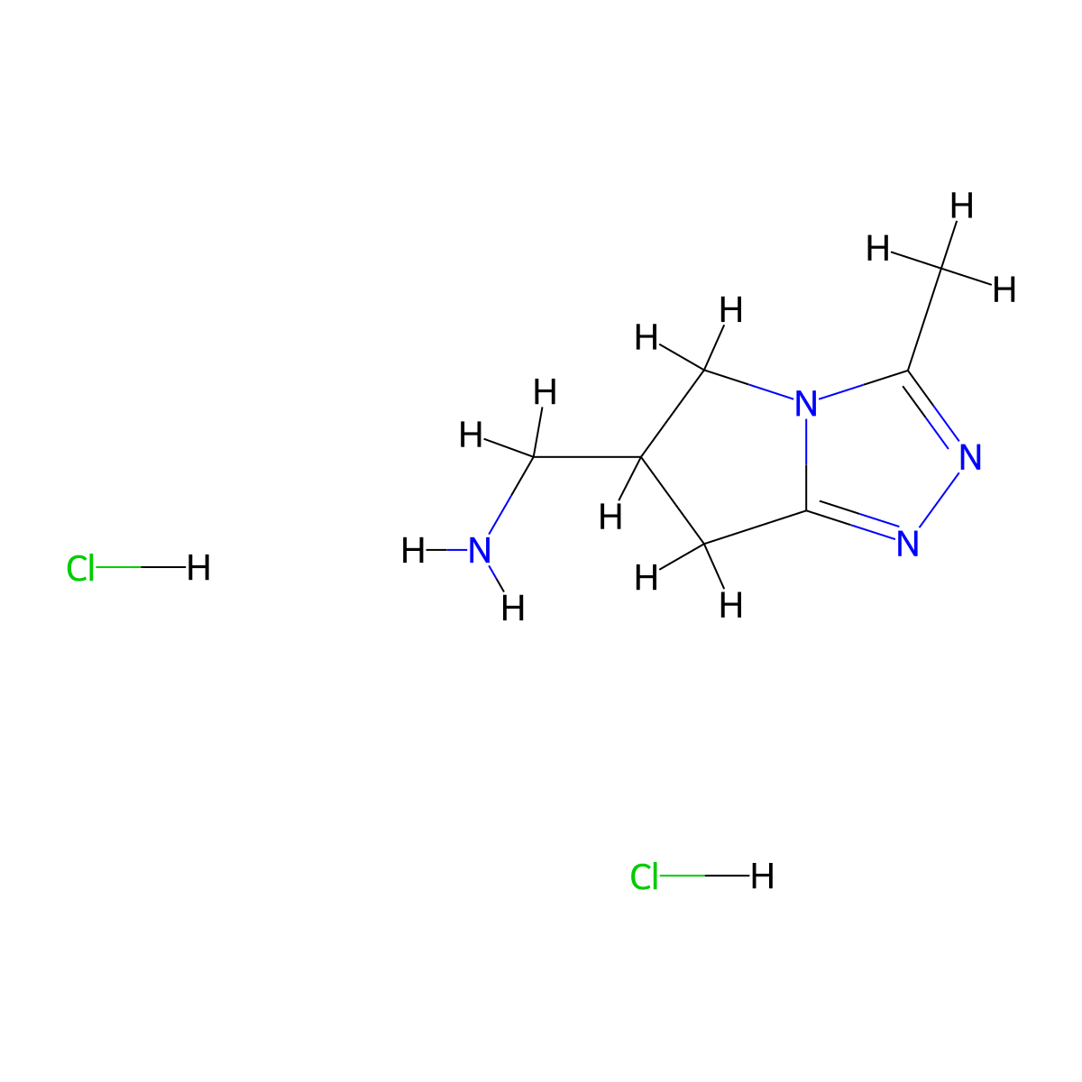 [(3-Methyl-6,7-dihydro-5H-pyrrolo[2,1-c][1,2,4]triazol-6-yl)methyl]amine dihydrochloride molecular structure, CAS 2169998-45-0