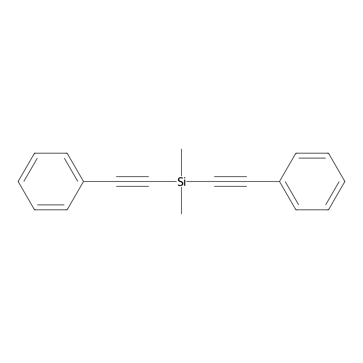 Dimethylbis(phenylethynyl)silane molecular structure, CAS 2170-08-3