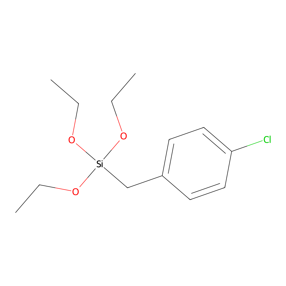 1-Chloro-4-((triethoxysilyl)methyl)benzene molecular structure, CAS 21700-75-4