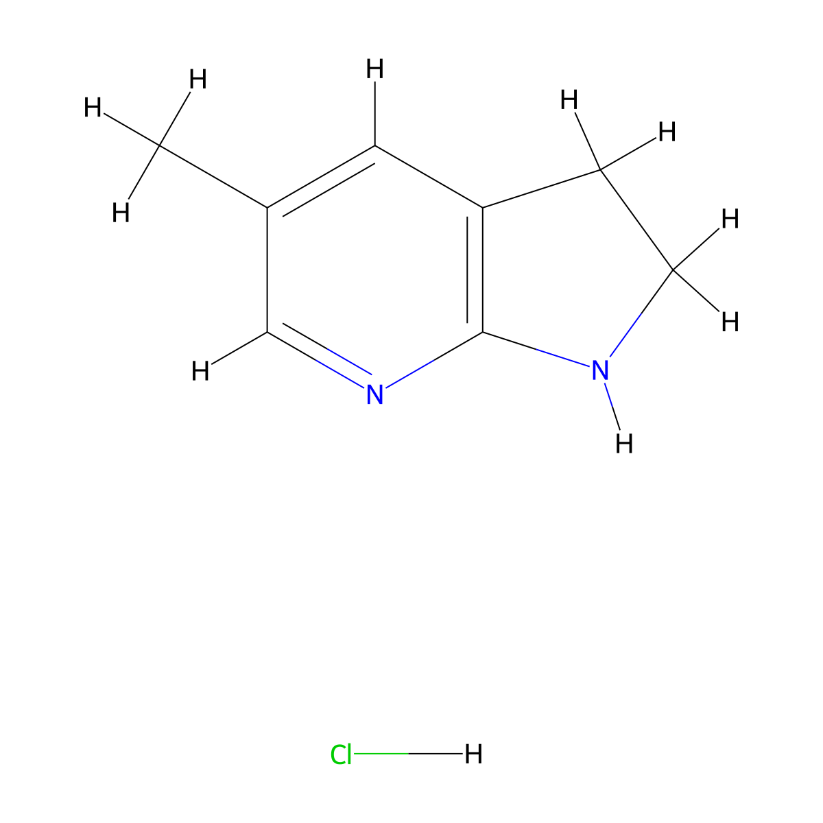 5-Methyl-2,3-dihydro-1H-pyrrolo[2,3-B]pyridine hydrochloride molecular structure, CAS 2170006-60-5