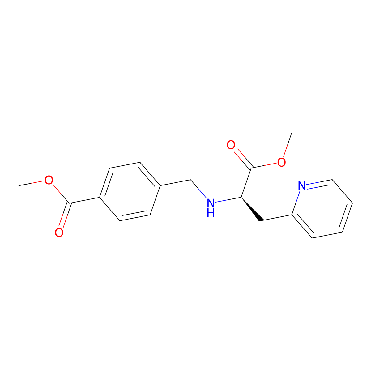 Methyl 4-[[[(2R)-1-methoxy-1-oxo-3-pyridin-2-ylpropan-2-yl]amino]methyl]benzoate molecular structure, CAS 2170006-62-7