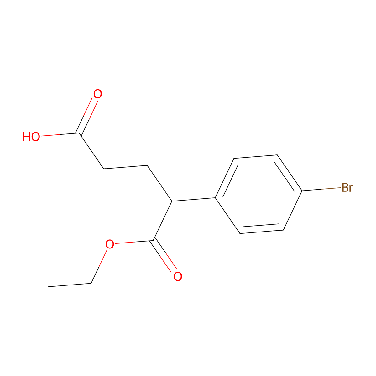 4-(4-Bromophenyl)-5-ethoxy-5-oxopentanoic acid molecular structure, CAS 2170020-57-0