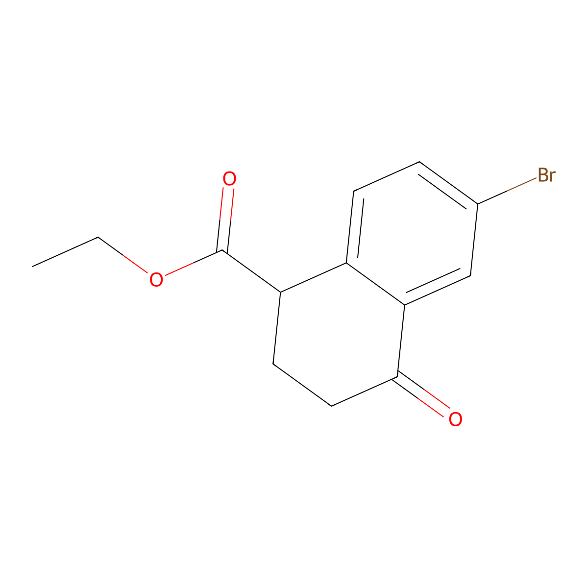 Ethyl 6-bromo-4-oxo-1,2,3,4-tetrahydronaphthalene-1-carboxylate molecular structure, CAS 2170020-58-1