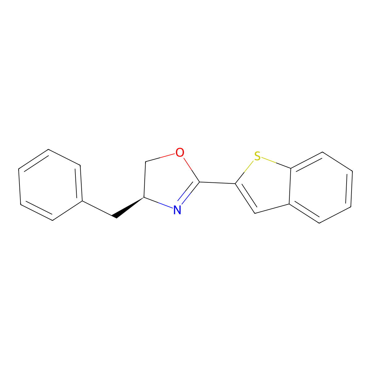 (S)-2-(Benzo[b]thiophen-2-yl)-4-benzyl-4,5-dihydrooxazole molecular structure, CAS 2170033-85-7