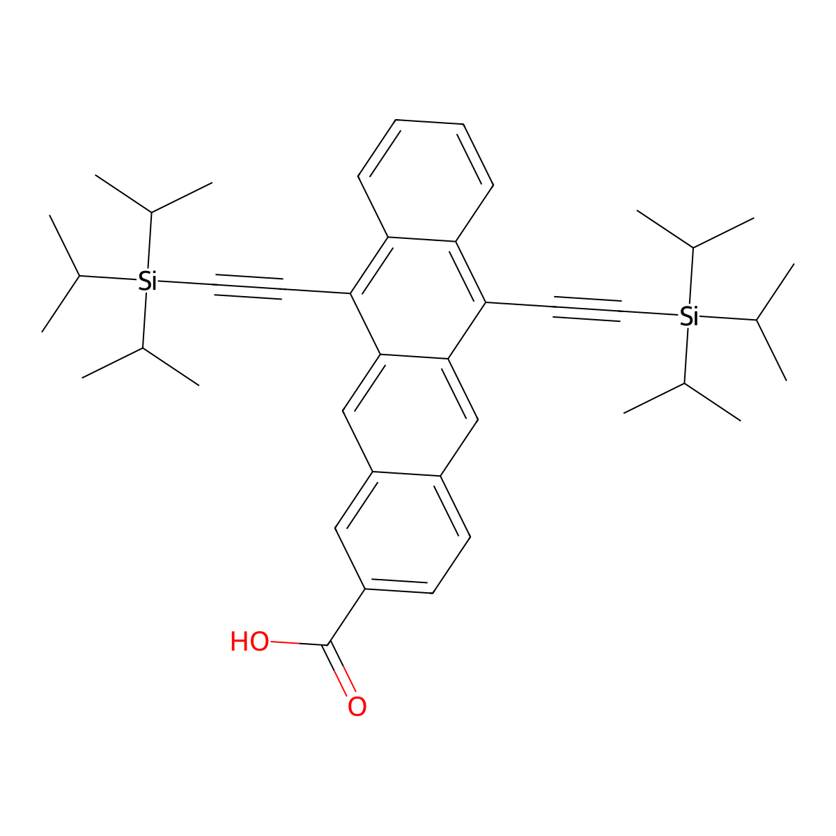 6,11-Bis((triisopropylsilyl)ethynyl)tetracene-2-carboxylic acid molecular structure, CAS 2170115-98-5