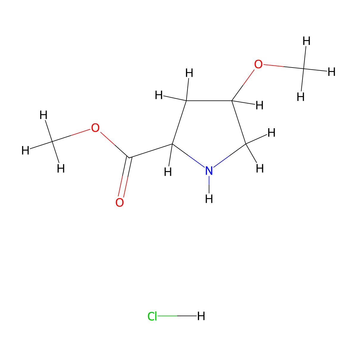 Methyl 4-methoxypyrrolidine-2-carboxylate hydrochloride molecular structure, CAS 2170123-23-4