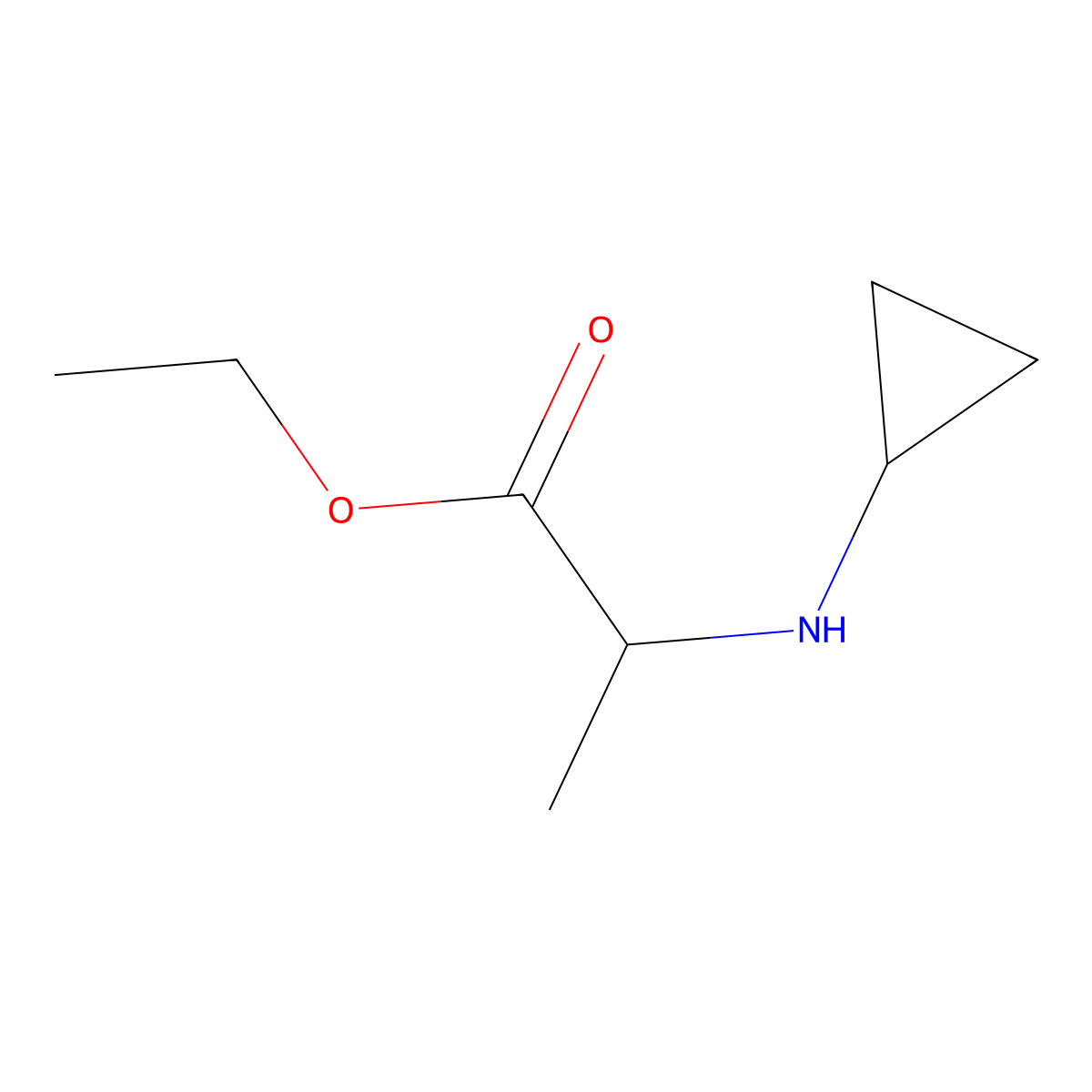Ethyl 2-(cyclopropylamino)propanoate molecular structure, CAS 2170123-25-6