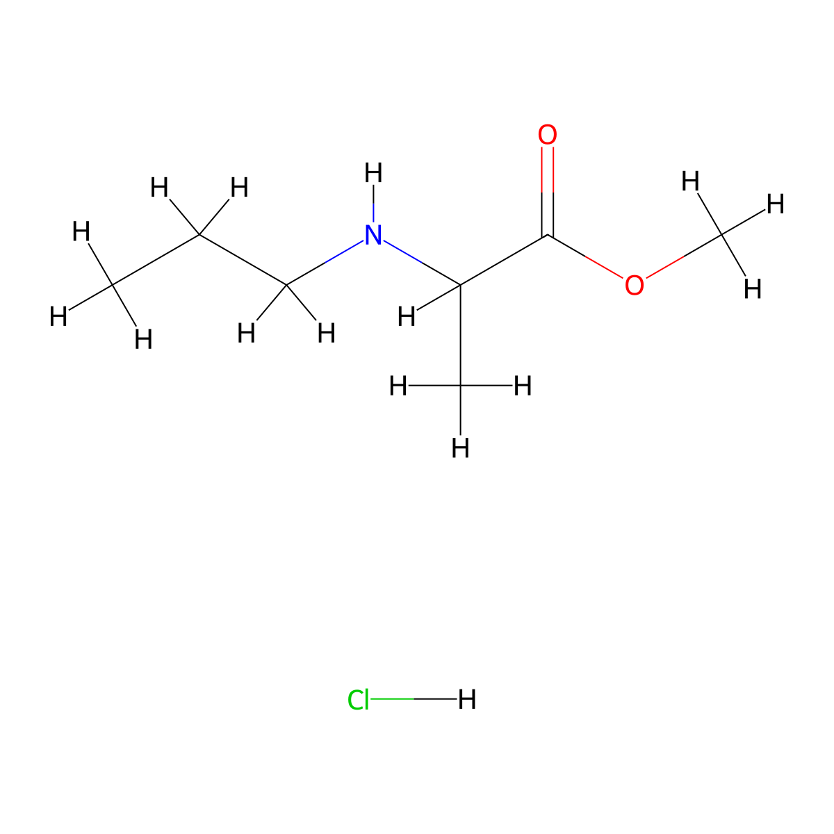 Methyl 2-(propylamino)propanoate hydrochloride molecular structure, CAS 2170123-33-6
