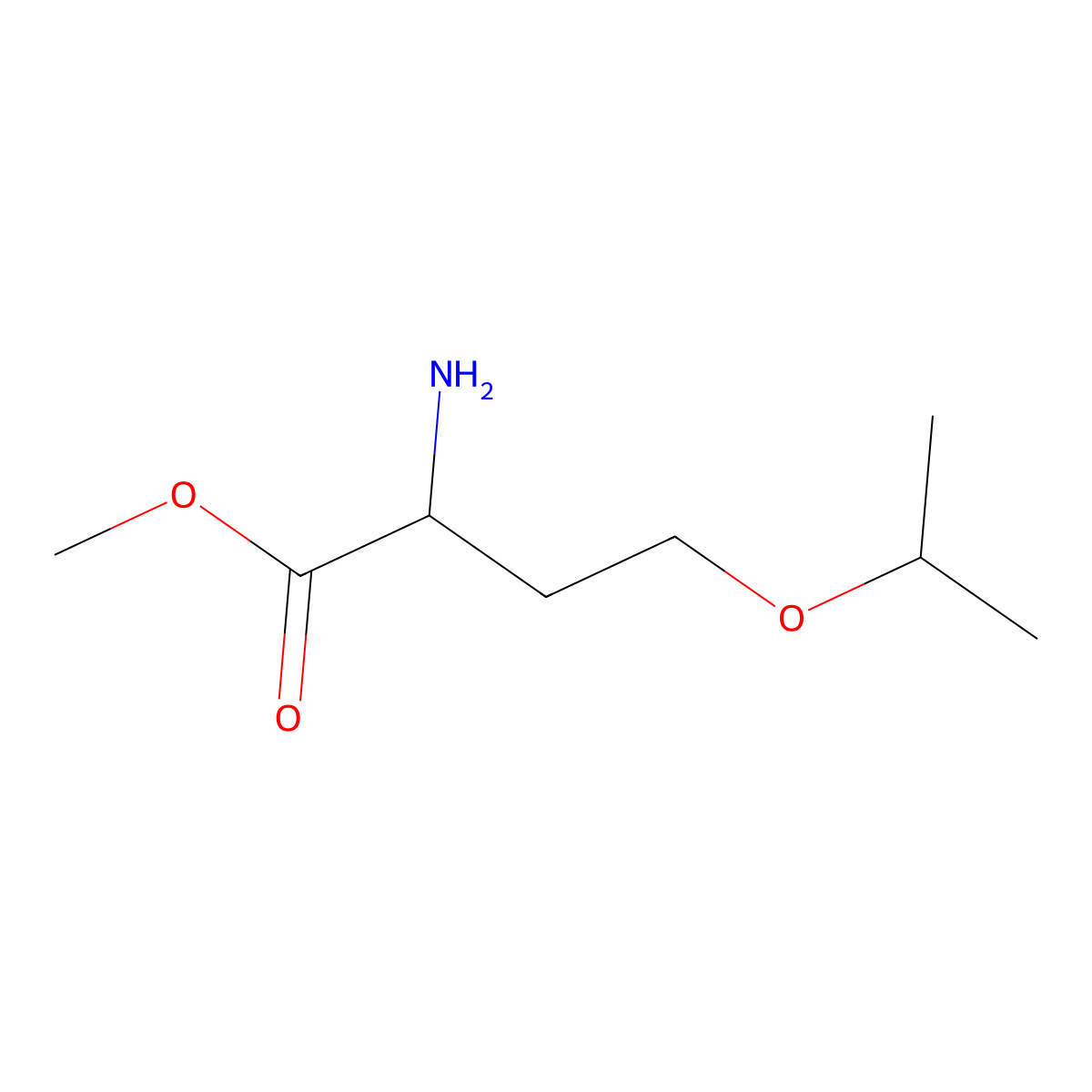 Methyl 2-amino-4-(propan-2-yloxy)butanoate molecular structure, CAS 2170123-36-9