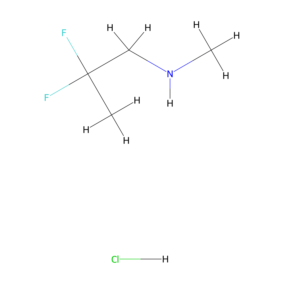 (2,2-Difluoropropyl)(methyl)amine hydrochloride molecular structure, CAS 2170129-90-3