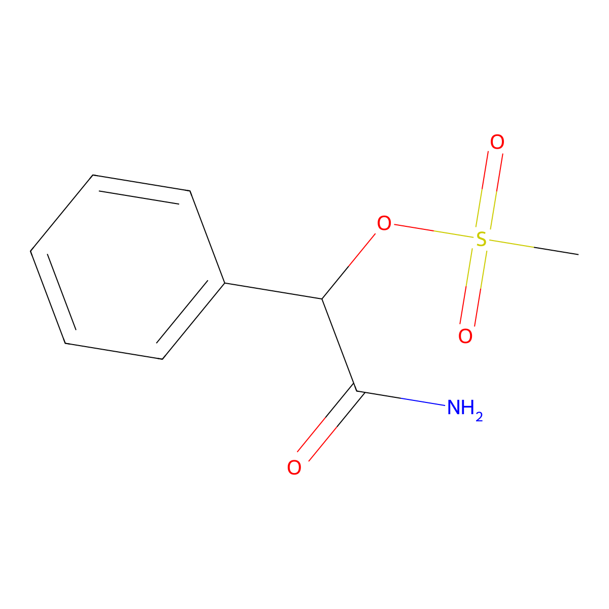 2-Amino-2-oxo-1-phenylethyl methanesulfonate molecular structure, CAS 2170143-71-0