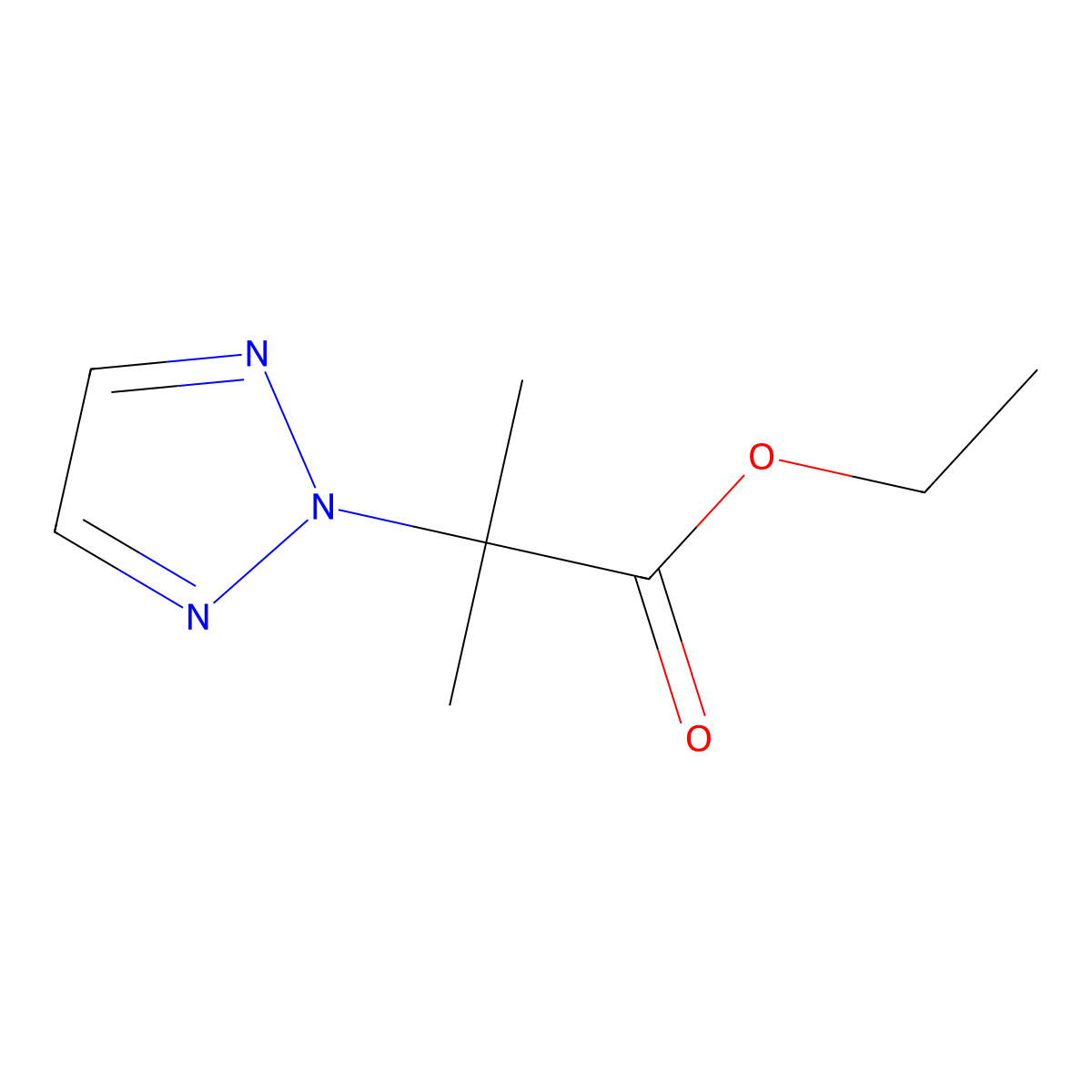 Ethyl 2-methyl-2-(triazol-2-YL)propanoate molecular structure, CAS 2170180-17-1