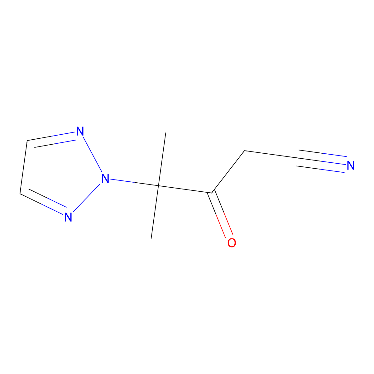 4-Methyl-3-oxo-4-(triazol-2-YL)pentanenitrile molecular structure, CAS 2170180-18-2