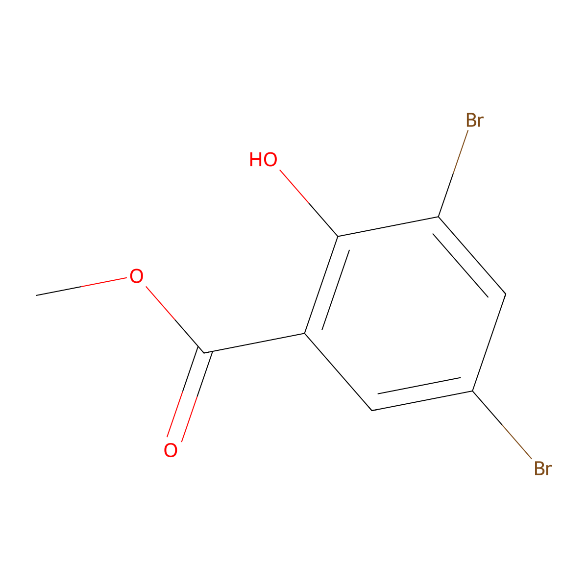 Benzoic acid, 3,5-dibromo-2-hydroxy-, methyl ester molecular structure, CAS 21702-79-4