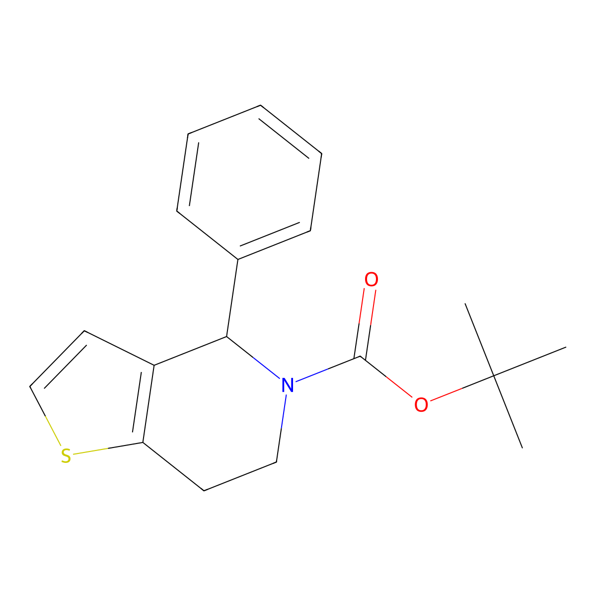 tert-butyl 4-phenyl-6,7-dihydro-4H-thieno[3,2-c]pyridine-5-carboxylate molecular structure, CAS 2170205-12-4