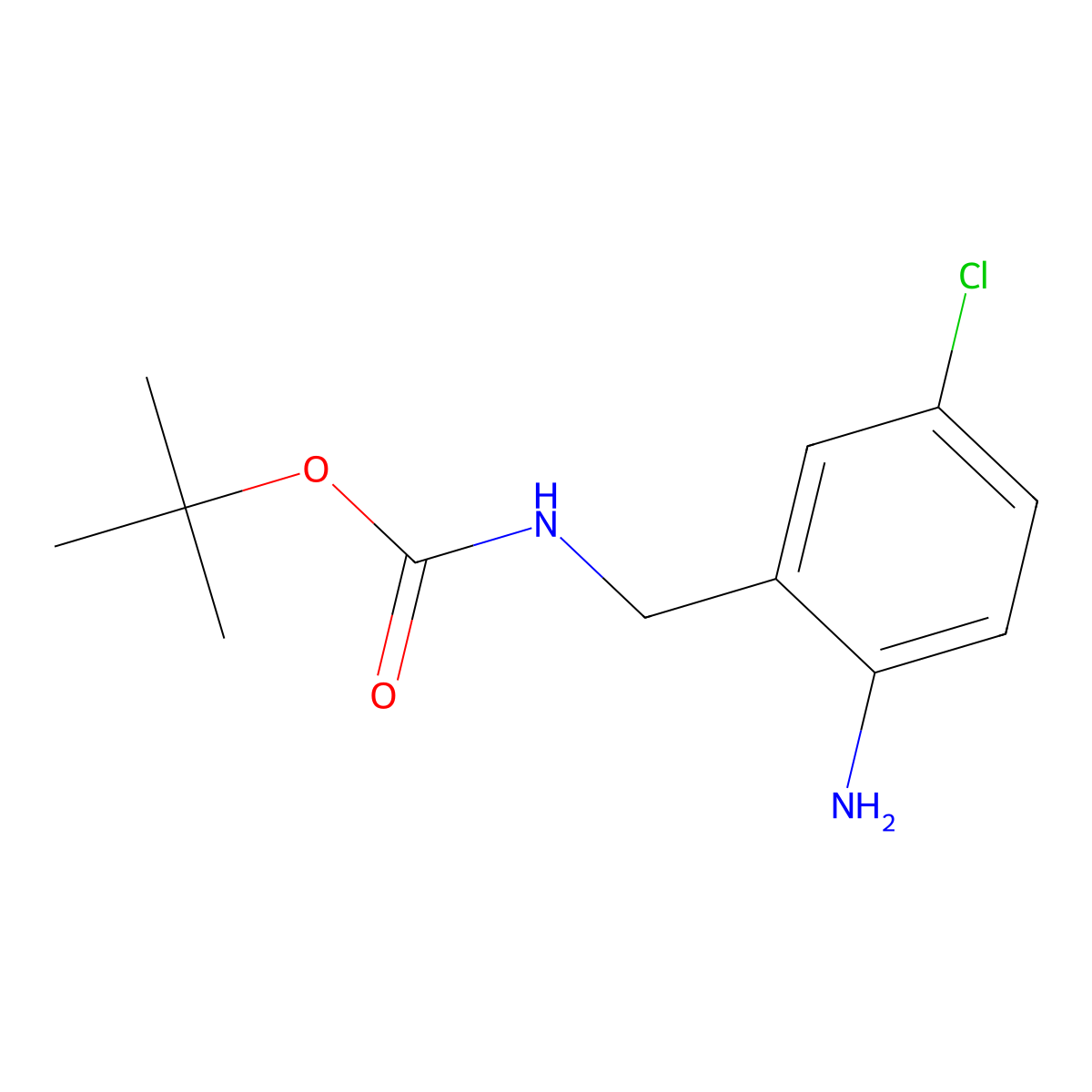 tert-butyl N-[(2-amino-5-chlorophenyl)methyl]carbamate molecular structure, CAS 2170207-51-7