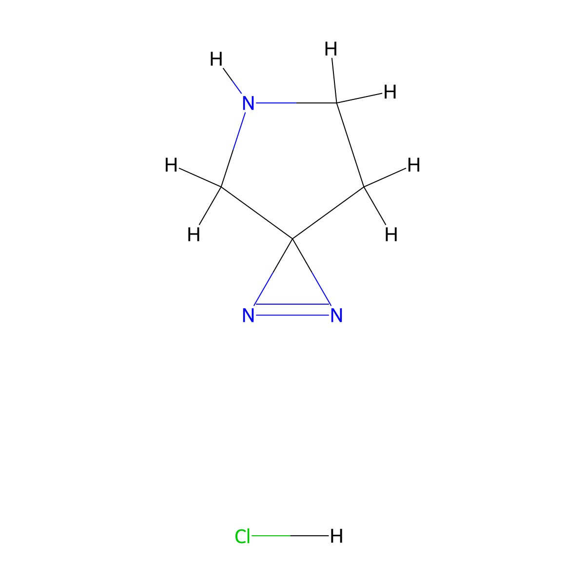 1,2,5-Triazaspiro[2.4]hept-1-ene hydrochloride molecular structure, CAS 2170217-10-2