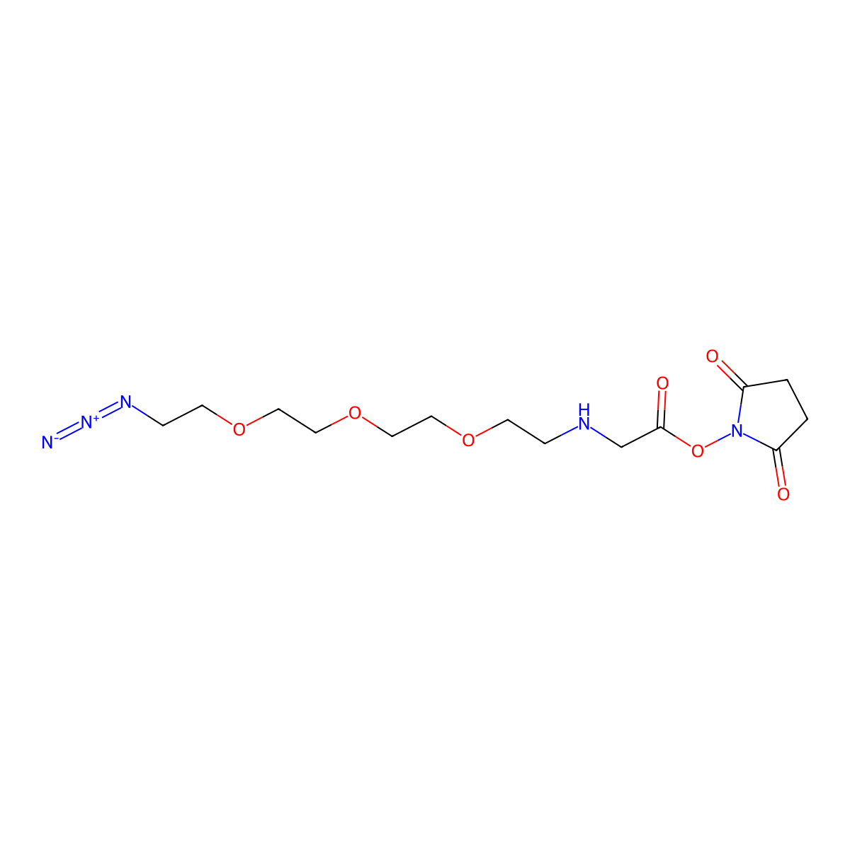 Azido-PEG3-aminoacetic acid-NHS ester molecular structure, CAS 2170240-91-0