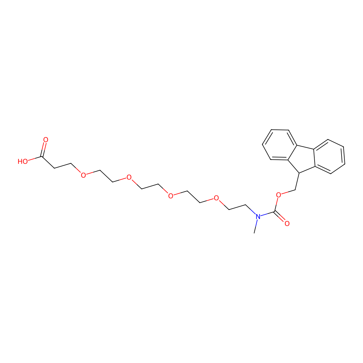 Fmoc-NMe-PEG4-acid molecular structure, CAS 2170240-98-7