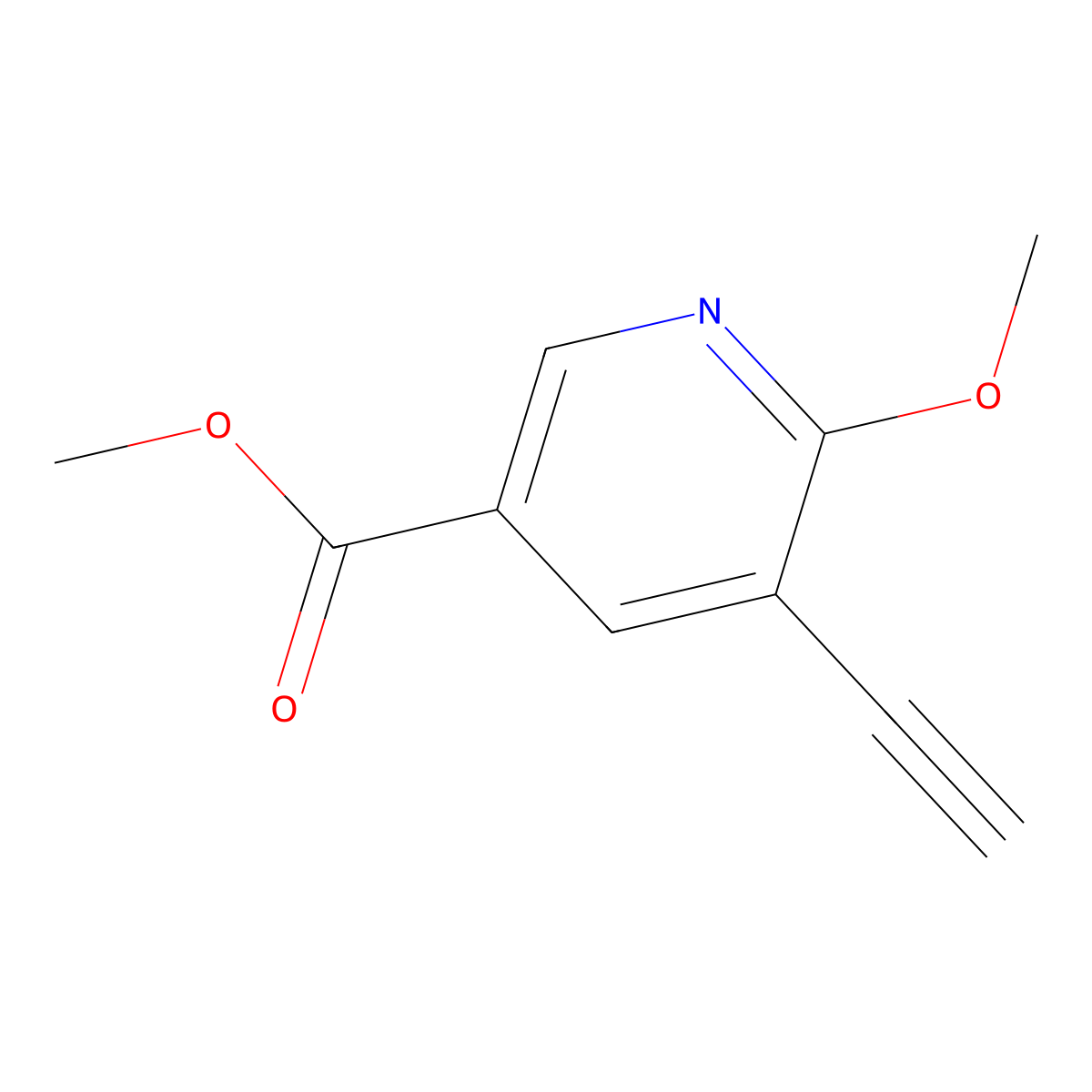Methyl 5-ethynyl-6-methoxypyridine-3-carboxylate molecular structure, CAS 2170253-07-1