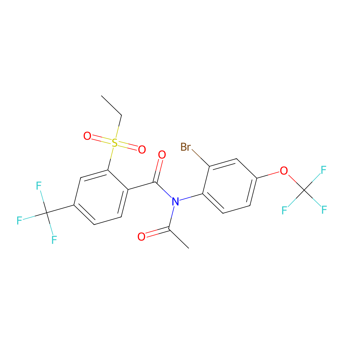 N-[2-bromo-4-(trifluoromethoxy)phenyl]-N-[2-(ethanesulfonyl)-4-(trifluoromethyl)benzoyl]acetamide molecular structure, CAS 2170258-53-2