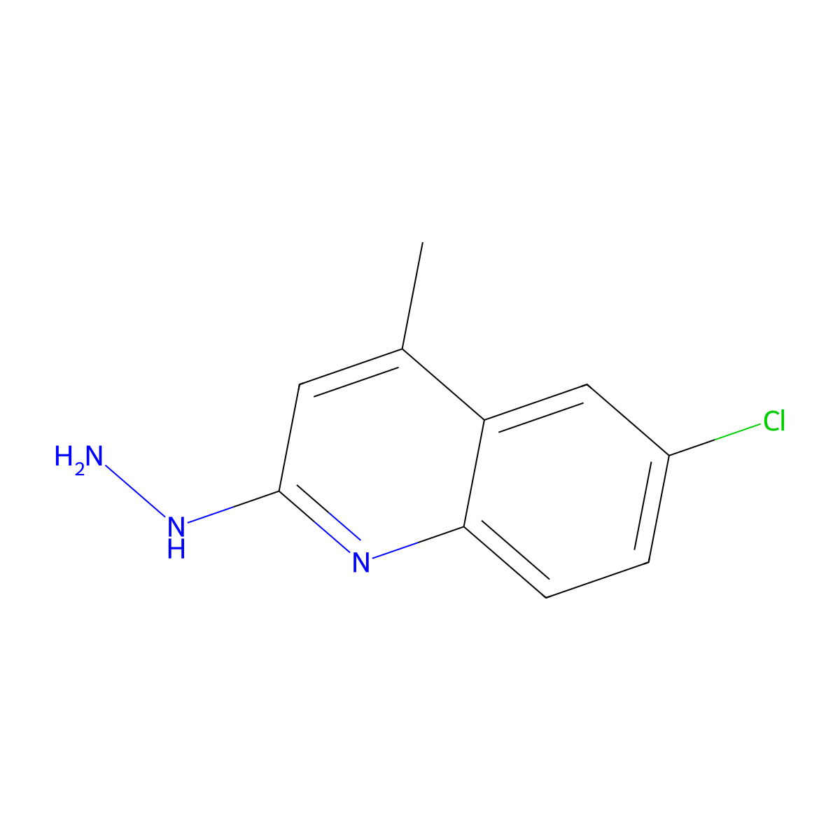 6-Chloro-2-hydrazino-4-methylquinoline molecular structure, CAS 21703-54-8