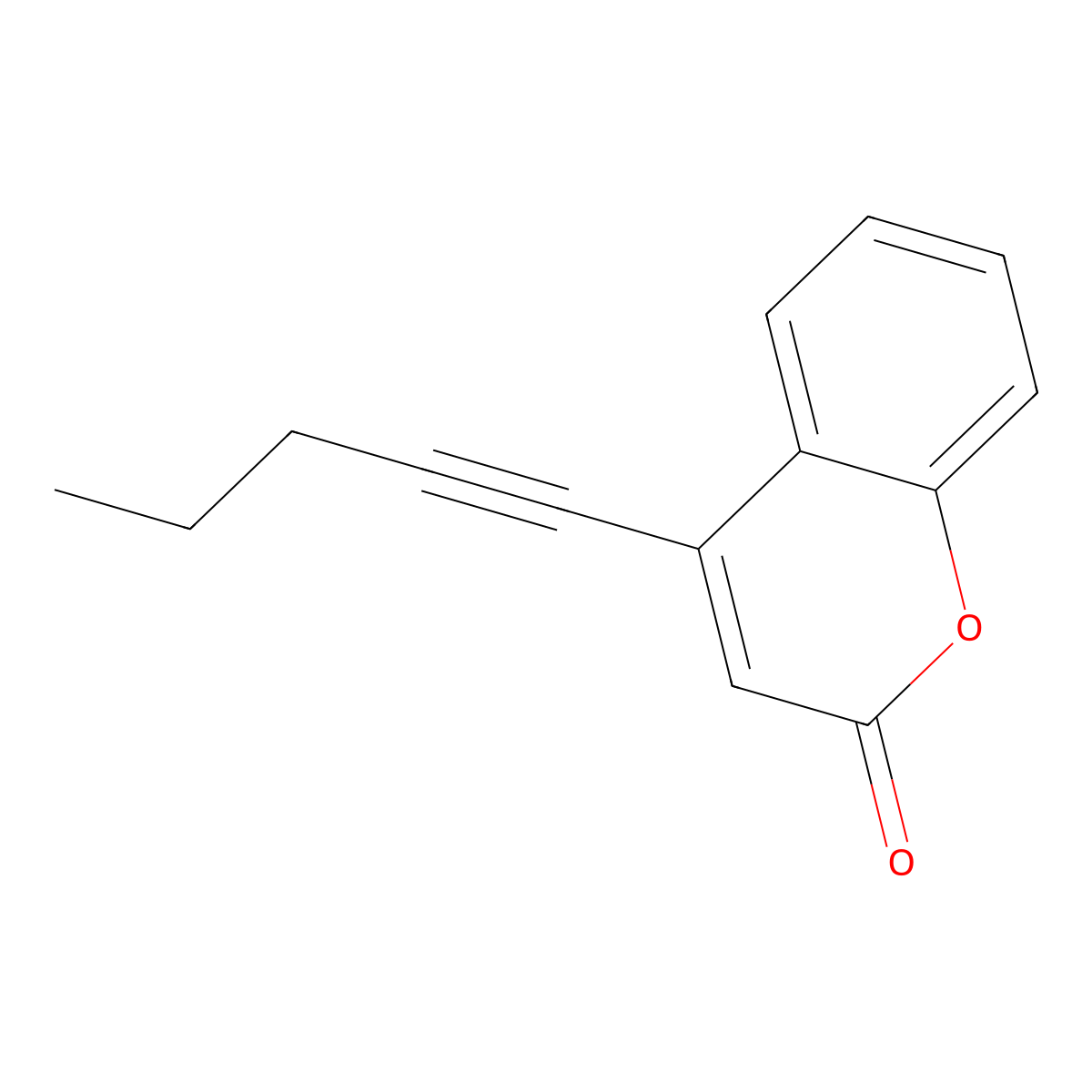 4-(Pent-1-yn-1-yl)-2H-chromen-2-one molecular structure, CAS 2170347-13-2