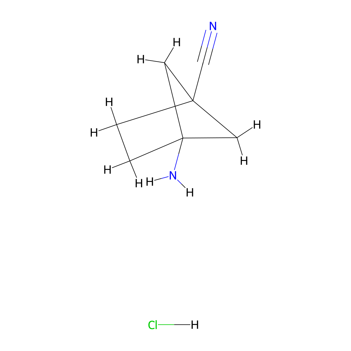 4-Aminobicyclo[2.1.1]hexane-1-carbonitrile;hydrochloride molecular structure, CAS 2170371-94-3