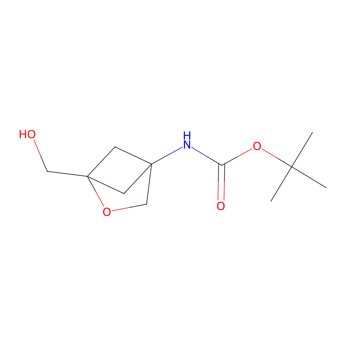 tert-butyl N-[1-(hydroxymethyl)-2-oxabicyclo[2.1.1]hexan-4-yl]carbamate molecular structure, CAS 2170372-32-2