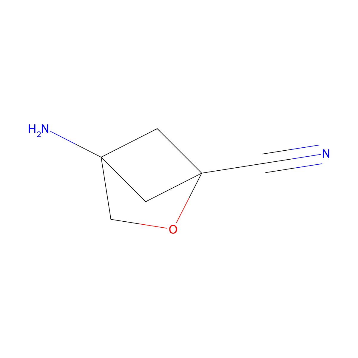 4-Amino-2-oxabicyclo[2.1.1]hexane-1-carbonitrile molecular structure, CAS 2170372-35-5
