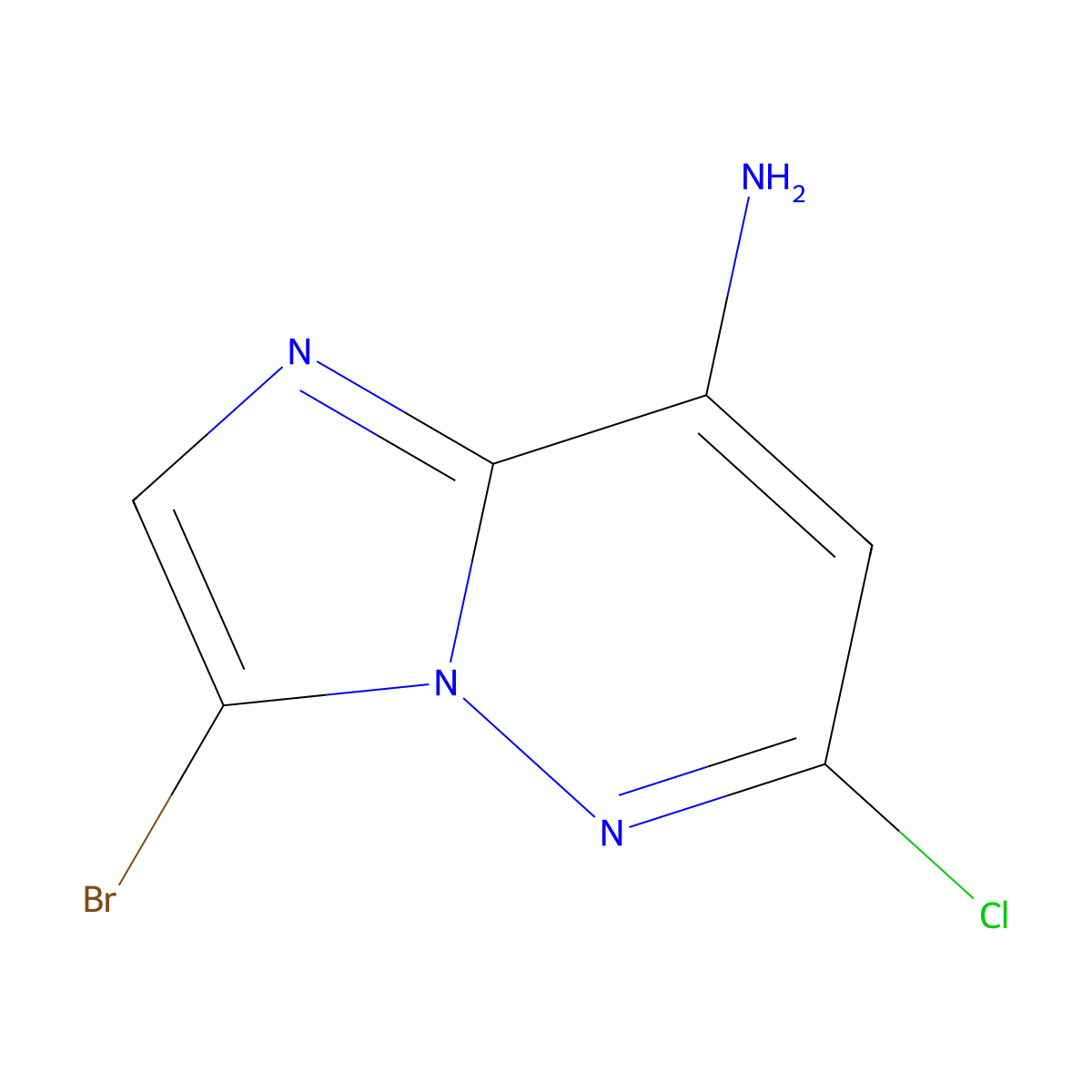 3-Bromo-6-chloroimidazo[1,2-b]pyridazin-8-amine molecular structure, CAS 2170373-43-8